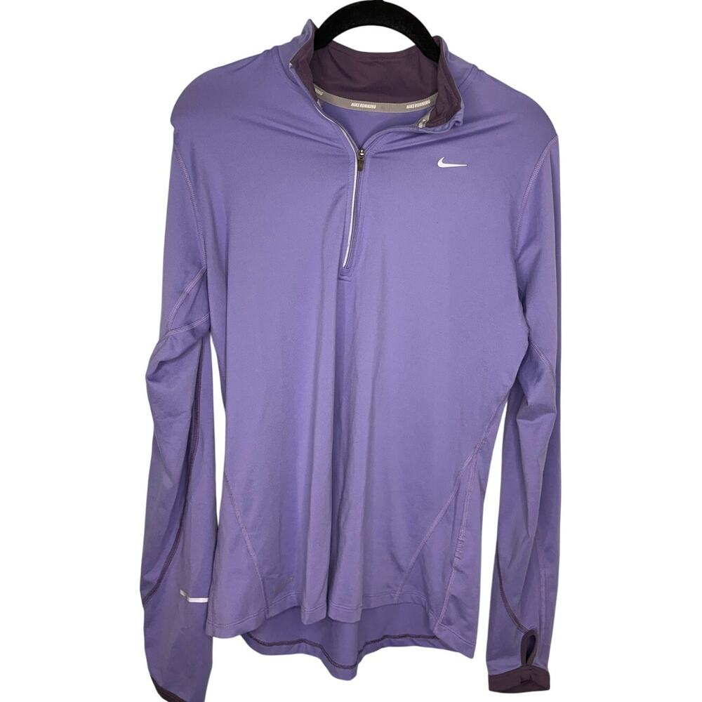 Nike Dri-FIT 1/4 Zip Running Top Women's Size Medium Purple Pullover Athleisure